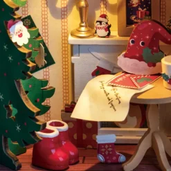 Robotime Rolife Twinkling Christmas House DIY Miniature House DS036