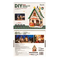 Robotime Rolife Twinkling Christmas House DIY Miniature House DS036
