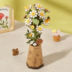 Robotime Rowood DIY Wooden Flower Chamomile 3D Wooden Puzzle TW061