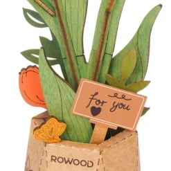 Robotime Rowood DIY Wooden Flower Orange Tulip 3D Wooden Puzzle TW081