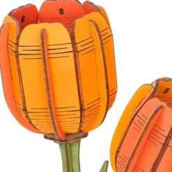 Robotime Rowood DIY Wooden Flower Orange Tulip 3D Wooden Puzzle TW081