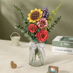 Robotime Rowood DIY Wooden Flower Sunflower 3D Wooden Puzzle TW011