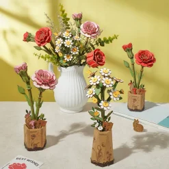 Robotime Rowood DIY Wooden Flower Chamomile 3D Wooden Puzzle TW061