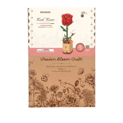 Robotime Rowood DIY Wooden Flower Red Rose 3D Wooden Puzzle TW042