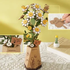 Robotime Rowood DIY Wooden Flower Chamomile 3D Wooden Puzzle TW061