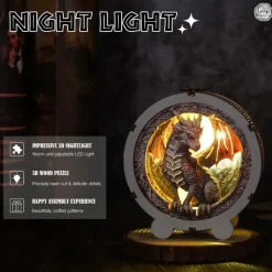 Woodbests - Ancient Dragon Kit - 3D Wooden Puzzle Night Light