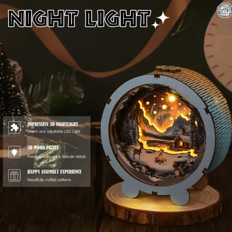 Woodbests - Aurora World Kit - 3D Wooden Puzzle Night Light