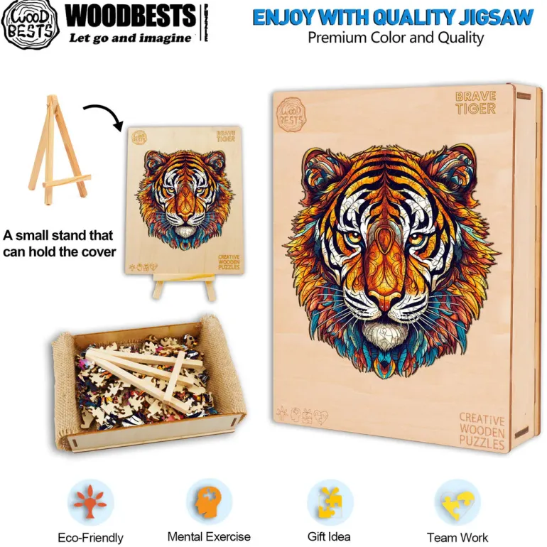 Woodbests - Brave Tiger Wooden Jigsaw Puzzle (160-200pcs)