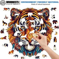 Woodbests - Brave Tiger Wooden Jigsaw Puzzle (160-200pcs)