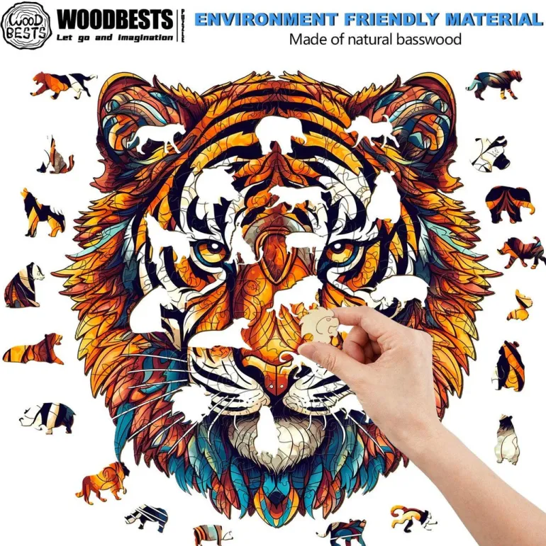 Woodbests - Brave Tiger Wooden Jigsaw Puzzle (160-200pcs)