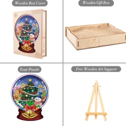 Woodbests - Christmas Crystal Ball Wooden Jigsaw Puzzle (160-200pcs)