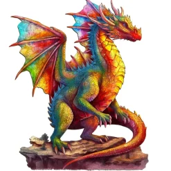 Woodbests - Colorful Dragon-2 Wooden Jigsaw Puzzle (90-120pcs)