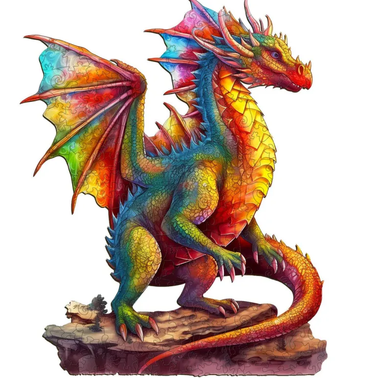 Woodbests - Colorful Dragon-2 Wooden Jigsaw Puzzle (90-120pcs)