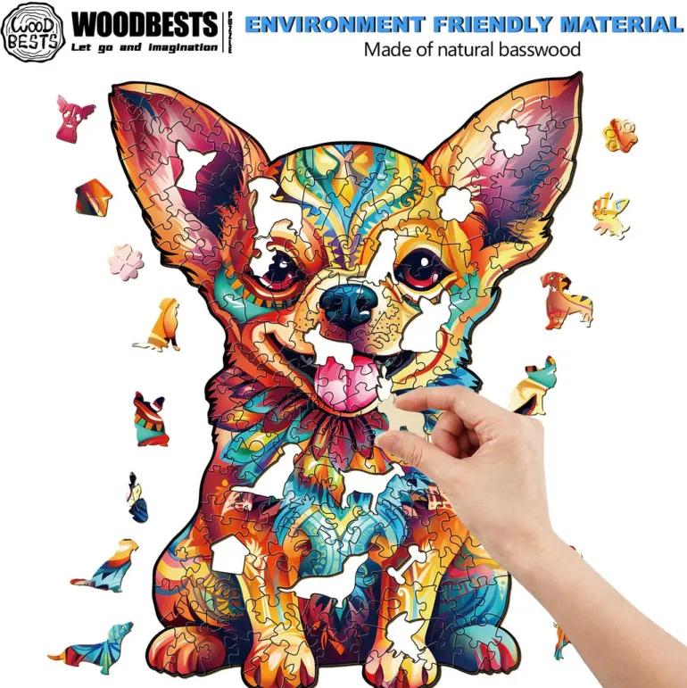 Woodbests - Cute Chihuahua Wooden Jigsaw Puzzle (160-200pcs)
