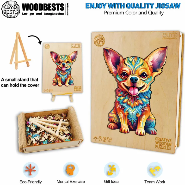 Woodbests - Cute Chihuahua Wooden Jigsaw Puzzle (160-200pcs)