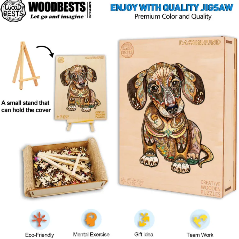 Woodbests - Dachshund Wooden Jigsaw Puzzle (250-300pcs)
