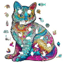 Woodbests - Elegant Cat Wooden Jigsaw Puzzle (90-120pcs)