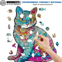 Woodbests - Elegant Cat Wooden Jigsaw Puzzle (90-120pcs)