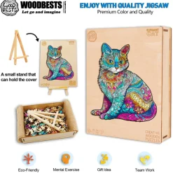 Woodbests - Elegant Cat Wooden Jigsaw Puzzle (90-120pcs)
