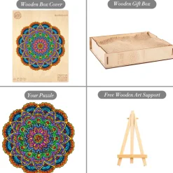 Woodbests - Flower Mandala Wooden Jigsaw Puzzle(250-300pcs)