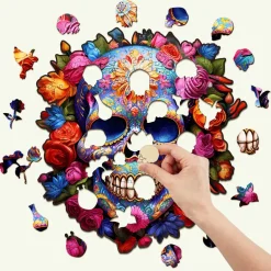 Woodbests - Flowers and Skulls Wooden Jigsaw Puzzle (90-120pcs)