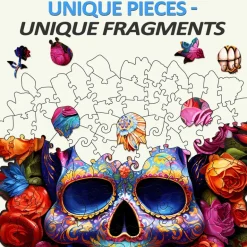 Woodbests - Flowers and Skulls Wooden Jigsaw Puzzle (90-120pcs)