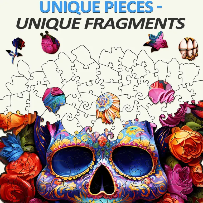 Woodbests - Flowers and Skulls Wooden Jigsaw Puzzle (90-120pcs)