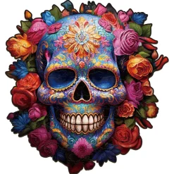 Woodbests - Flowers and Skulls Wooden Jigsaw Puzzle (90-120pcs)