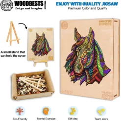 Woodbests - Galloping Horse Wooden Jigsaw Puzzle (90-120pcs)