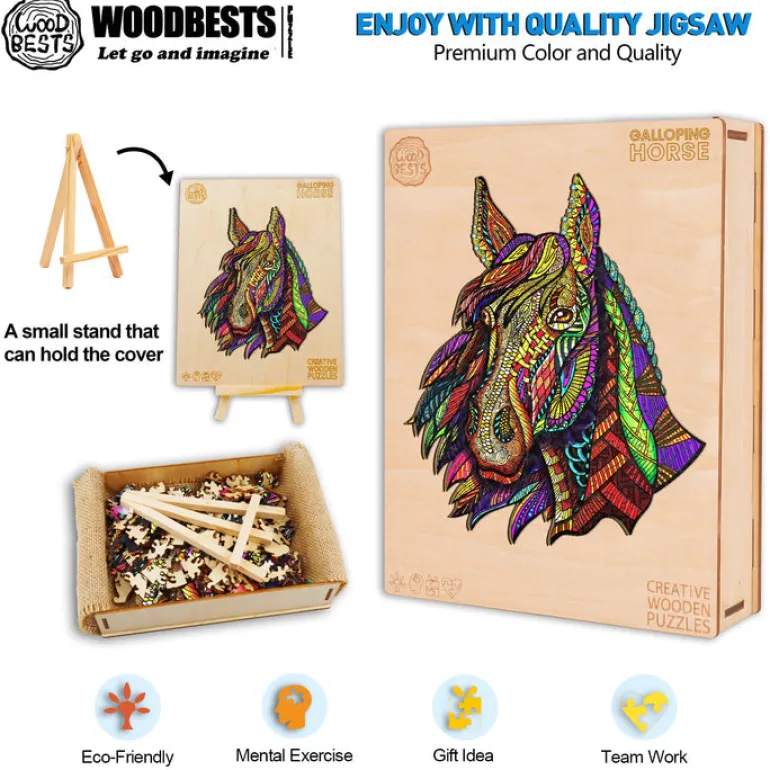 Woodbests - Galloping Horse Wooden Jigsaw Puzzle (90-120pcs)