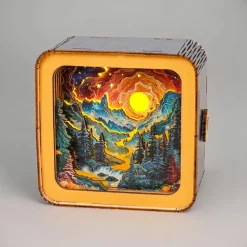 Woodbests - Golden River in Forest Kit - 3D Wooden Puzzle Night Light