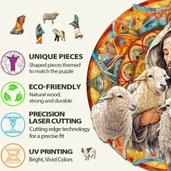 Woodbests - Jesus Shepherd Wooden Jigsaw Puzzle (160-200pcs)