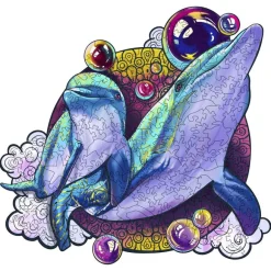 Woodbests - Joyful Dolphin Wooden Jigsaw Puzzle (90-120pcs)