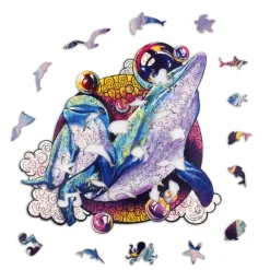 Woodbests - Joyful Dolphin Wooden Jigsaw Puzzle (90-120pcs)