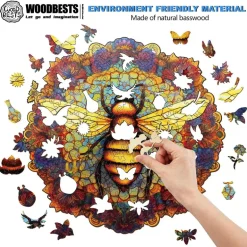 Woodbests - Mandala Bee Wooden Jigsaw Puzzle (90-120pcs)
