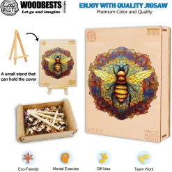 Woodbests - Mandala Bee Wooden Jigsaw Puzzle (90-120pcs)