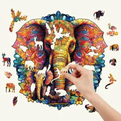 Woodbests - Mandala Parent-Child Elephant Wooden Jigsaw Puzzle (160-200pcs)