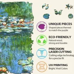 Woodbests - Monet's Water Lilies-2 Wooden Jigsaw Puzzle (250-300pcs)