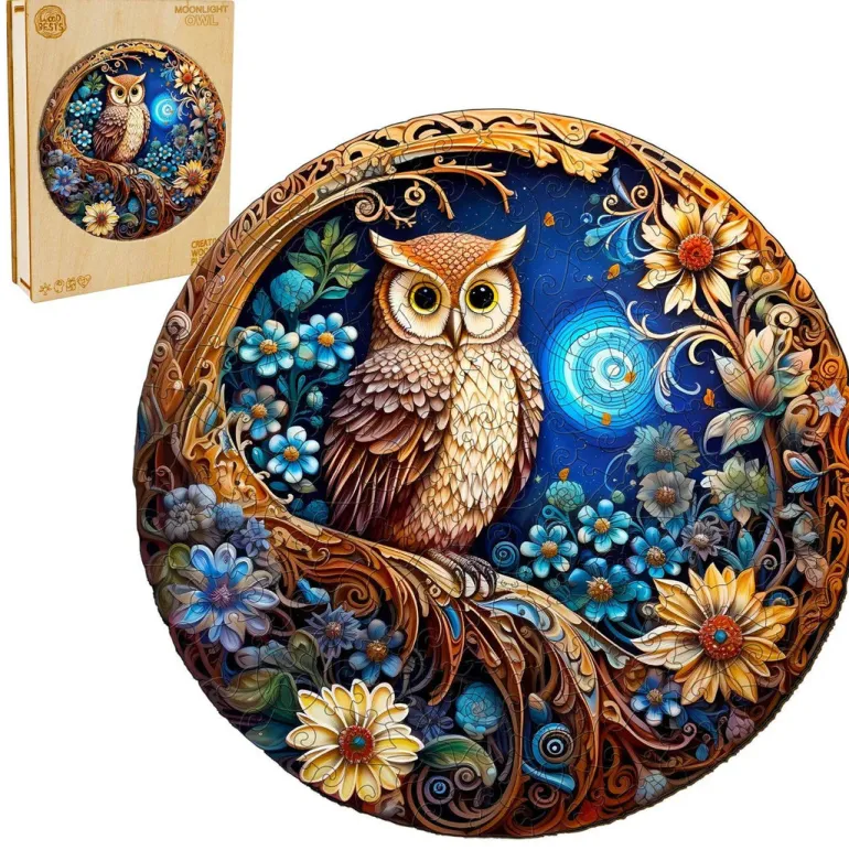 Woodbests - Moonlight Owl Wooden Jigsaw Puzzle (160-200pcs)