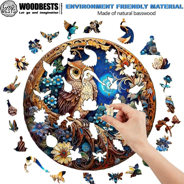 Woodbests - Moonlight Owl Wooden Jigsaw Puzzle (160-200pcs)