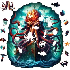 Woodbests - Octopus Monster Wooden Jigsaw Puzzle (160-200pcs)