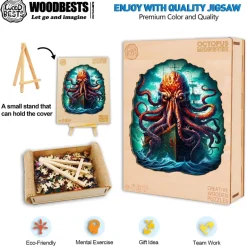 Woodbests - Octopus Monster Wooden Jigsaw Puzzle (160-200pcs)