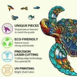 Woodbests - Resolute Turtle Wooden Jigsaw Puzzle (250-300pcs)