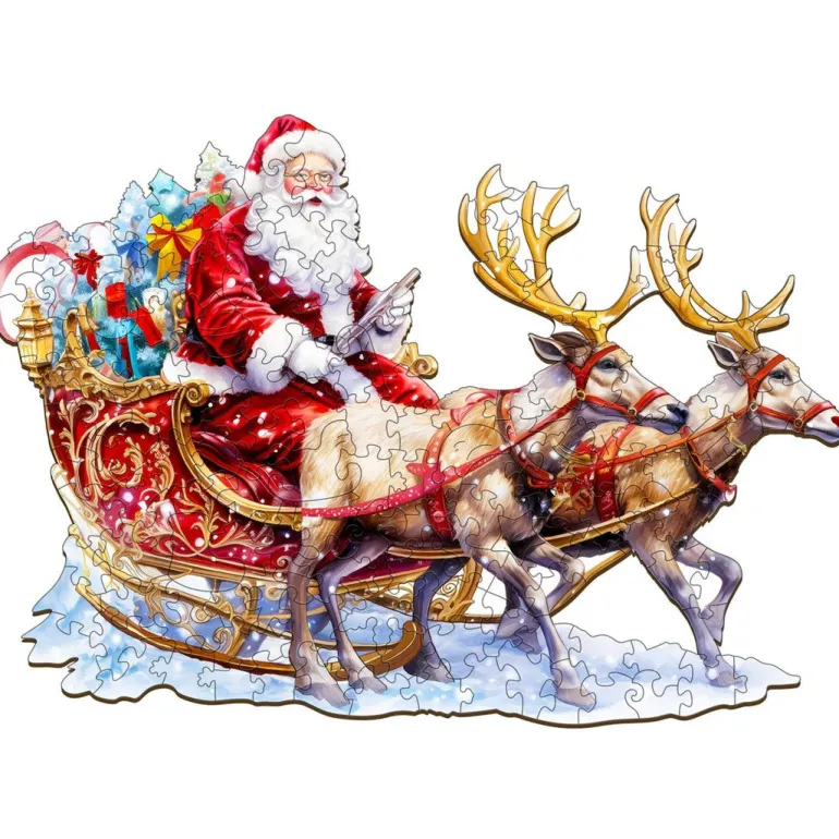 Woodbests - Santa and Rudolph Wooden Jigsaw Puzzle (90-120pcs)