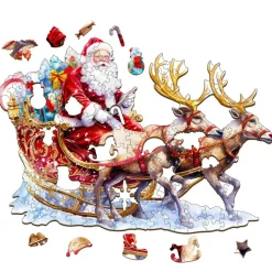 Woodbests - Santa and Rudolph Wooden Jigsaw Puzzle (90-120pcs)