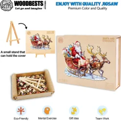 Woodbests - Santa and Rudolph Wooden Jigsaw Puzzle (90-120pcs)