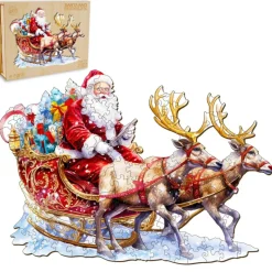 Woodbests - Santa and Rudolph Wooden Jigsaw Puzzle (90-120pcs)