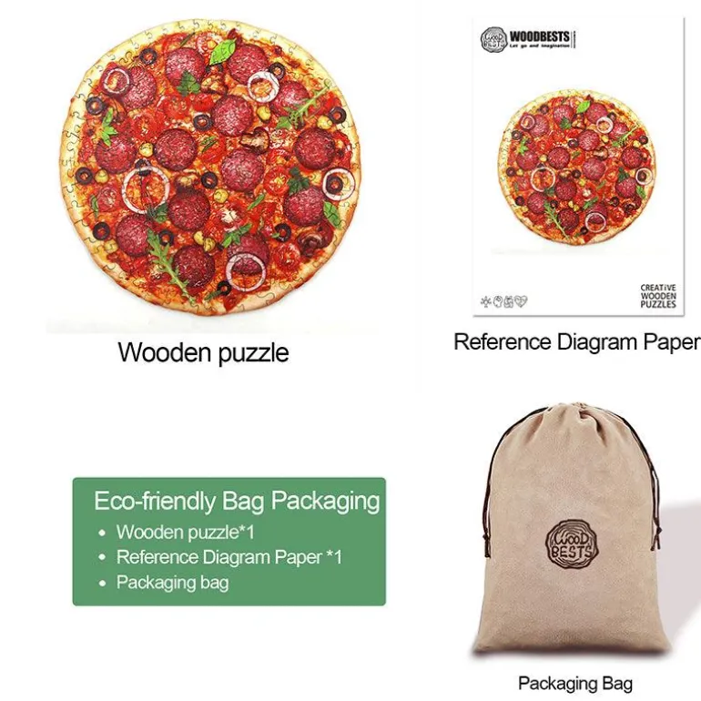 Woodbests - Sausage Pizza Wooden Jigsaw Puzzle(250-300pcs)