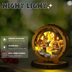 Woodbests - Squirrel's Reading Kit - 3D Wooden Puzzle Night Light