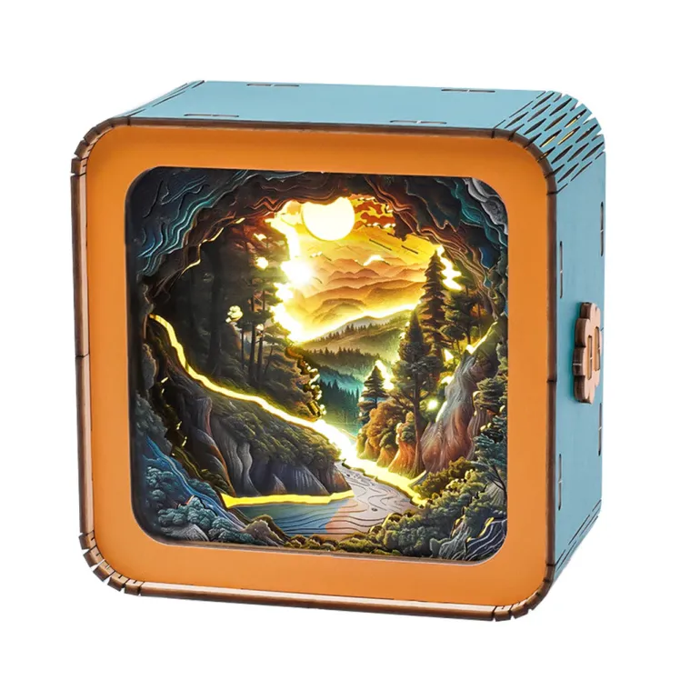 Woodbests - Sunset Wilderness Path Kit - 3D Wooden Puzzle Night Light